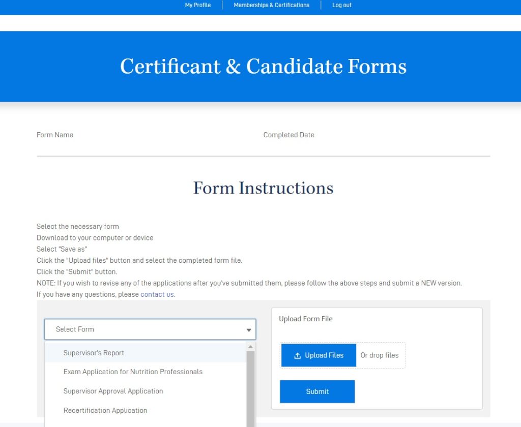 Certificant & Candidate Forms